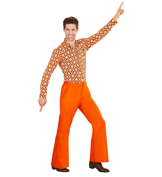 Widmann SRL Heren disco broek jaren 70 oranje