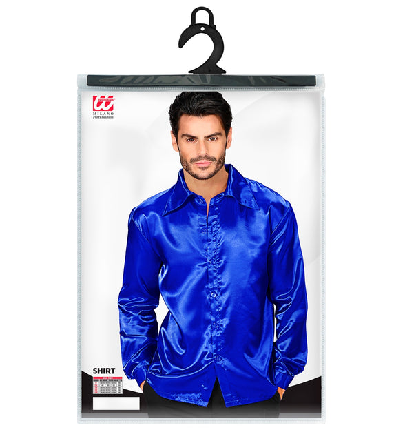 Widmann SRL Heren jaren 70 disco blouse blauw