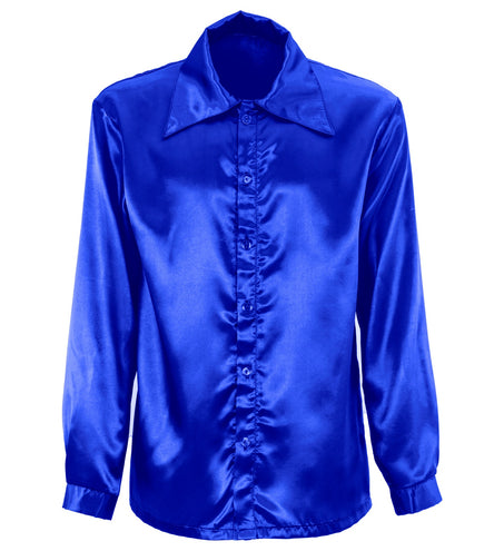 Widmann SRL Heren jaren 70 disco blouse blauw