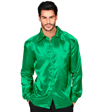 Widmann SRL Heren jaren 70 disco blouse groen