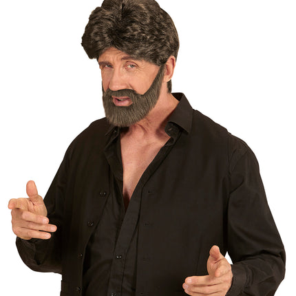 Widmann SRL Heren  pruik bruin met baard