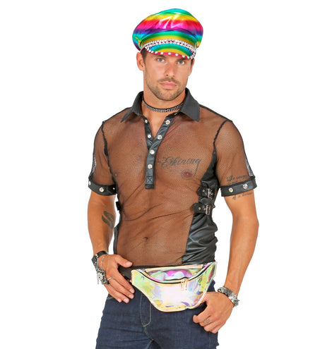 Widmann SRL Heuptas hippie regenboog holografisch