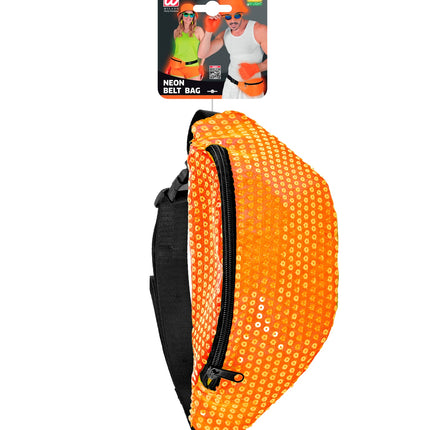 Widmann SRL Heuptasje pailletten neon oranje