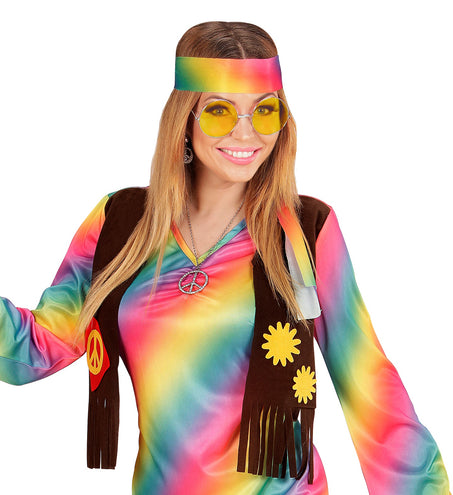 Widmann SRL Hippie bril geel grote glazen