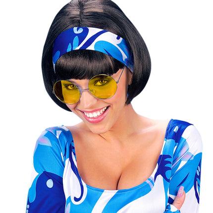 Widmann SRL Hippie bril geel grote glazen