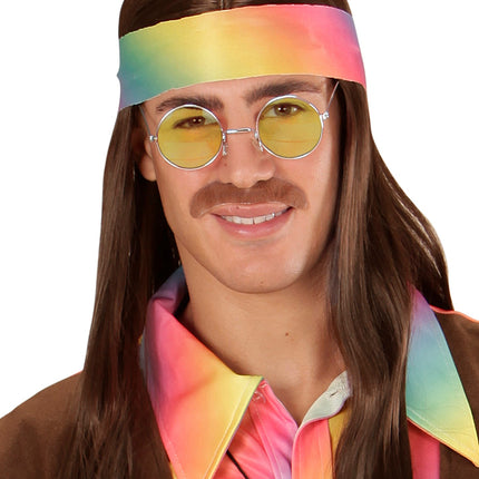 Widmann SRL Hippie bril geel grote glazen