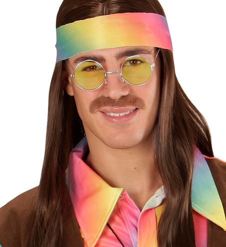 Widmann SRL Hippie bril geel grote glazen