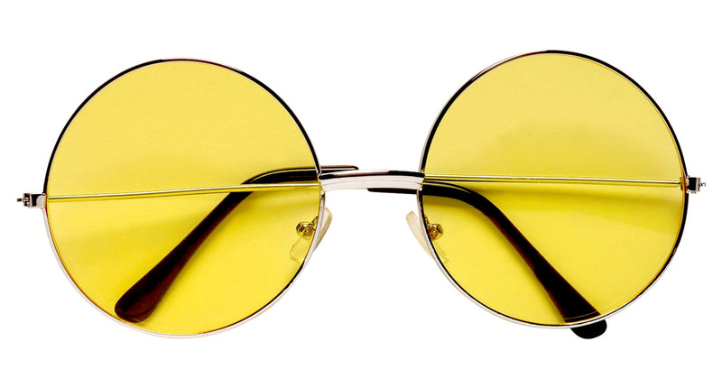 Widmann SRL Hippie bril geel grote glazen