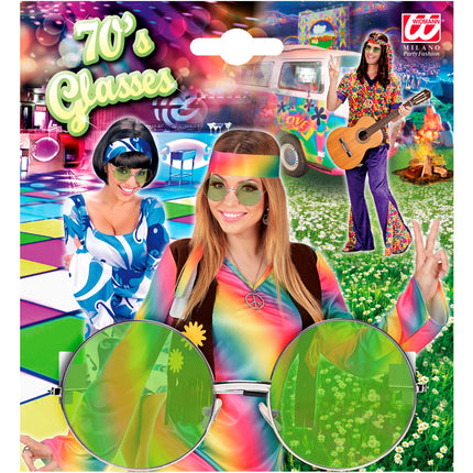 Widmann SRL Hippie bril groen grote glazen