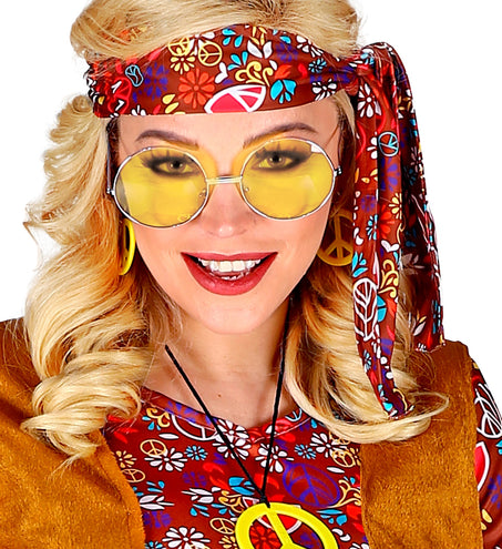 Widmann SRL Hippie bril met gekleurde glazen