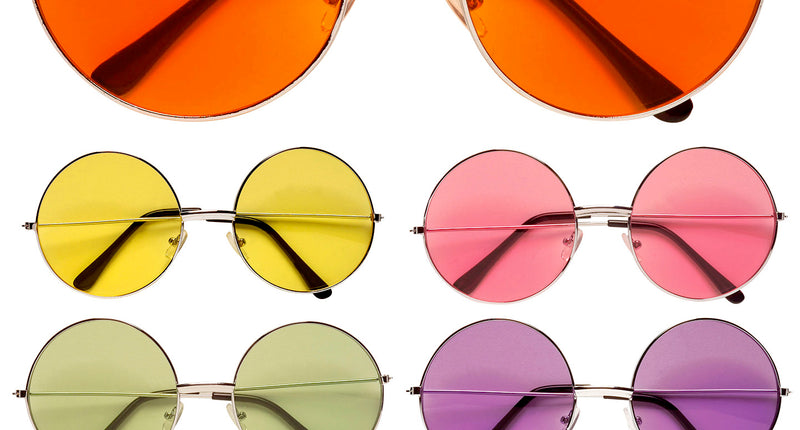 Widmann SRL Hippie bril met gekleurde glazen