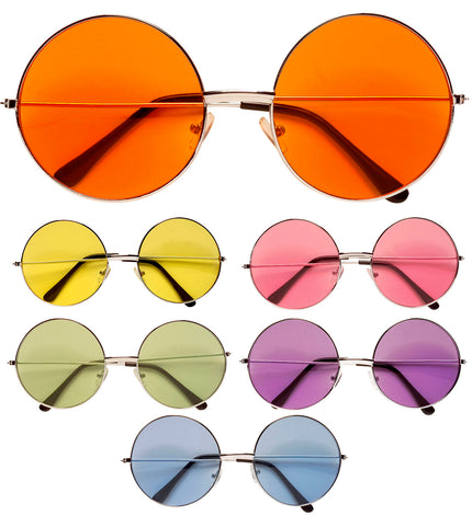 Widmann SRL Hippie bril met gekleurde glazen