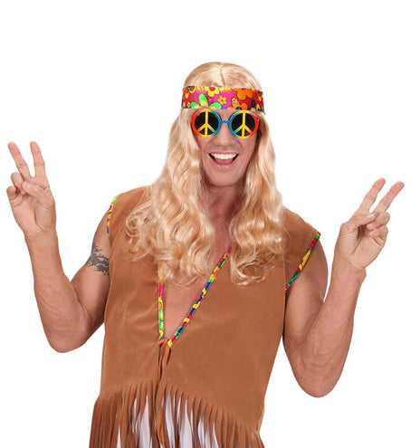 Widmann SRL Hippie bril peace regenboog