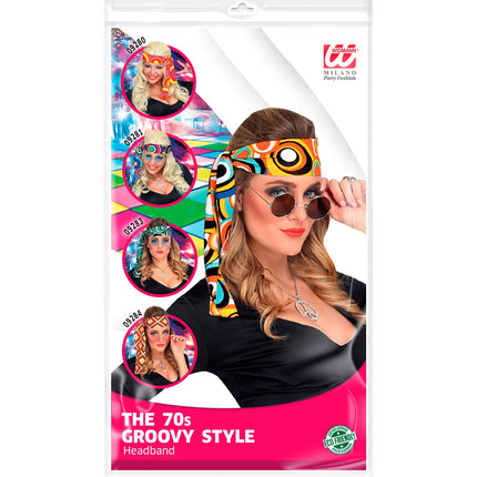 Widmann SRL Hippie hoofdband gekleurde bollen