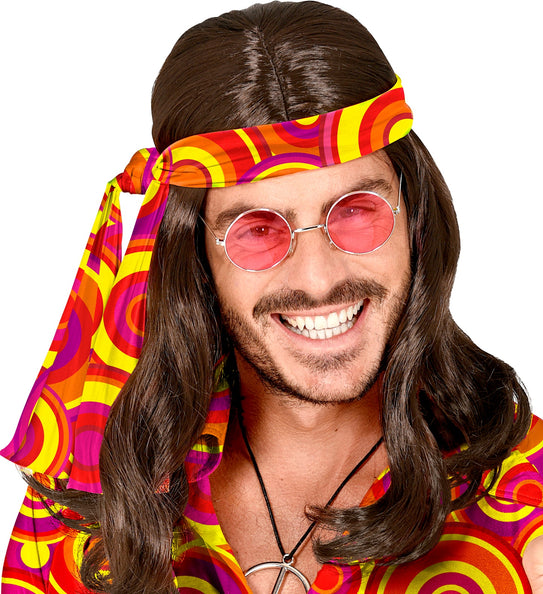 Widmann SRL Hippie hoofdband rood geel oranje