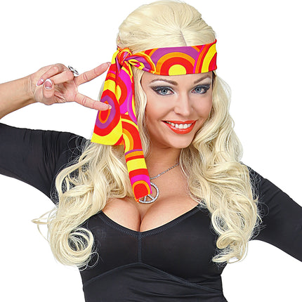 Widmann SRL Hippie hoofdband rood geel oranje