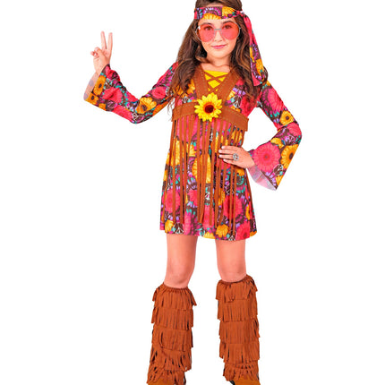 Widmann SRL Hippie jurkje flower power kinderen