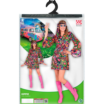 Widmann SRL Hippie jurkje neon kleuren