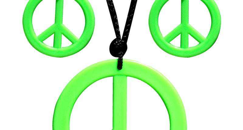 Widmann SRL Hippie ketting en oorbellen groen