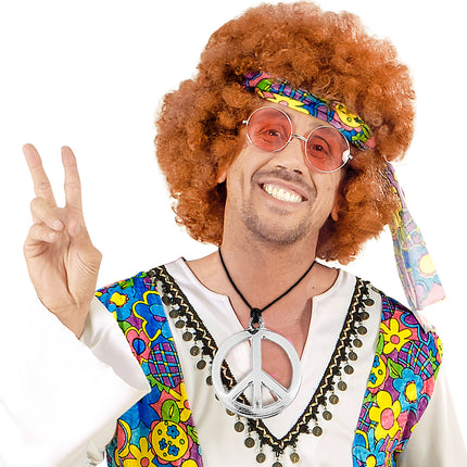 Widmann SRL Hippie ketting peace PVC budget