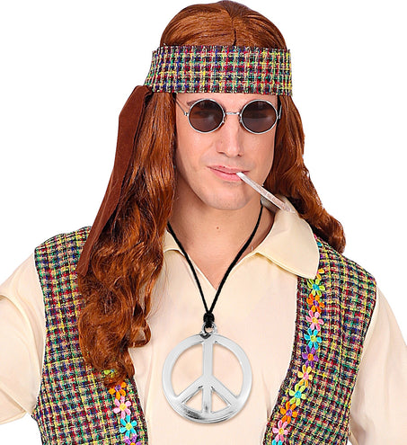 Widmann SRL Hippie ketting peace PVC budget