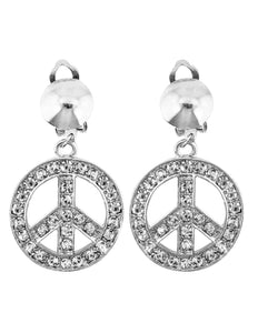 Widmann SRL Hippie oorbellen peace diamantjes