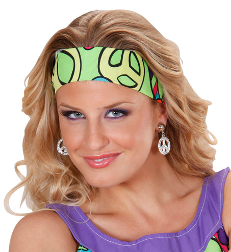 Widmann SRL Hippie oorbellen peace diamantjes