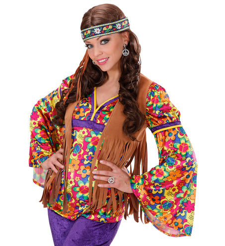 Widmann SRL Hippie oorbellen peace diamantjes