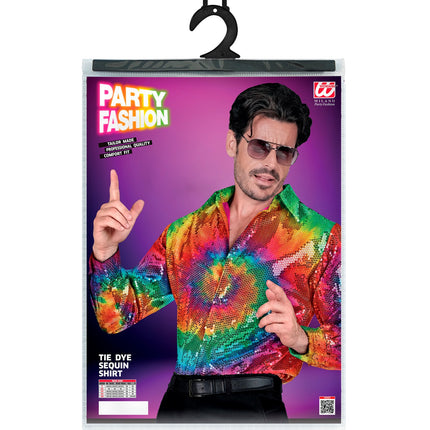 Widmann SRL Hippie paillettenshirt Tie Dye