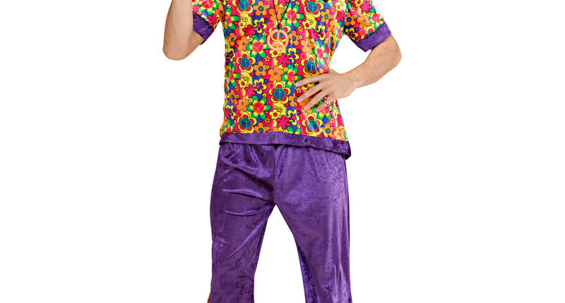 Widmann SRL Hippie pak bloemen motief man