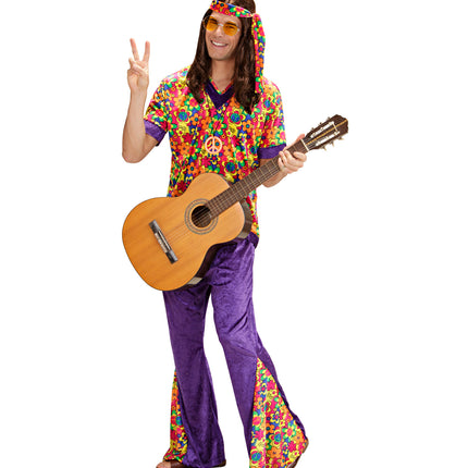 Widmann SRL Hippie pak bloemen motief man