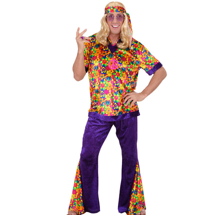 Widmann SRL Hippie pak bloemen motief man