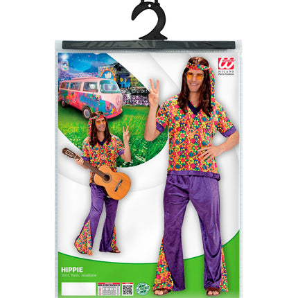 Widmann SRL Hippie pak bloemen motief man