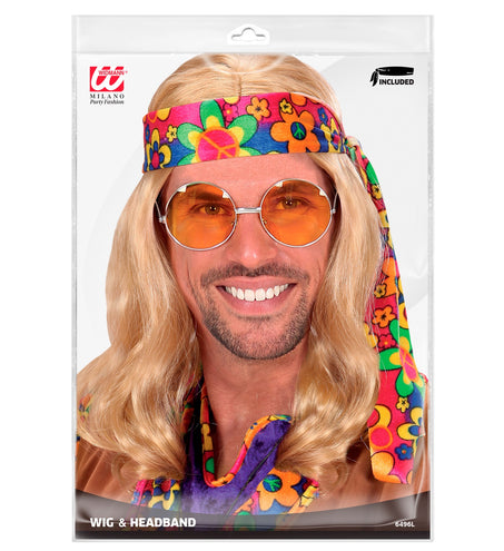 Widmann SRL Hippie pruik John Lennon blond