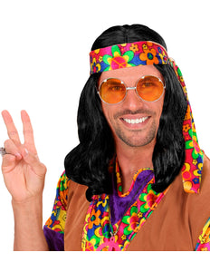 Widmann SRL Hippie pruik John Lennon zwart