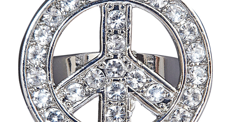 Widmann SRL Hippie ring peace met diamantjes