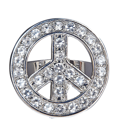 Widmann SRL Hippie ring peace met diamantjes