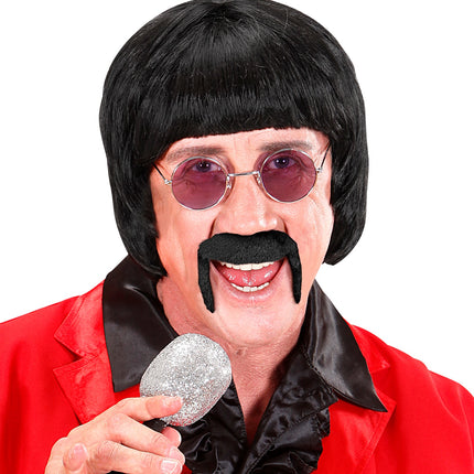 Widmann SRL Hippie snor jaren 70 zwart