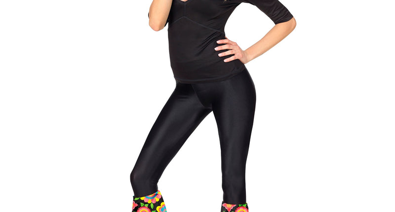 Widmann SRL Hippie verkleedset jaren 70 kleurrijk met hoofdband en beenwarmers