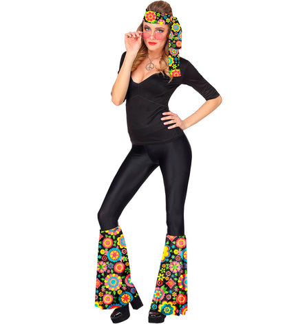 Widmann SRL Hippie verkleedset jaren 70 kleurrijk met hoofdband en beenwarmers