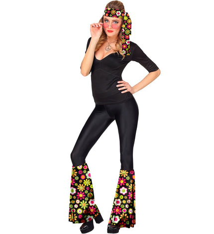 Widmann SRL Hippie verkleedset jaren 70 met beenwarmers en hoofdband