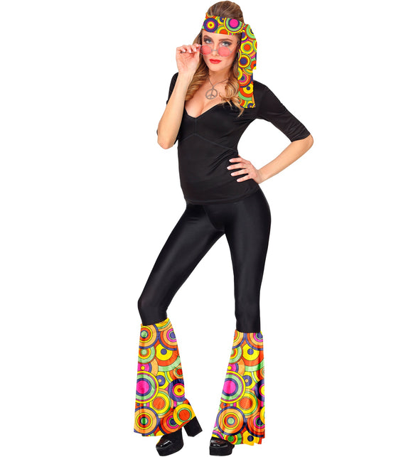 Widmann SRL Hippie verkleedset jaren 70 met beenwarmers en hoofdband