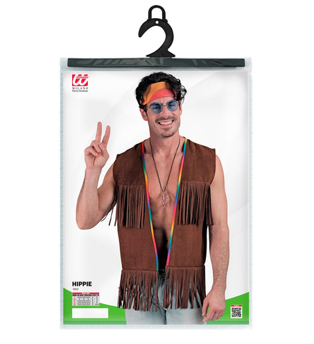 Widmann SRL Hippie vest met franjes donker bruin