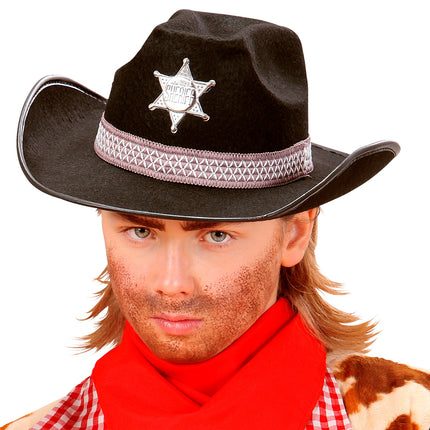 Widmann SRL Hoed sherrif western kind zwart