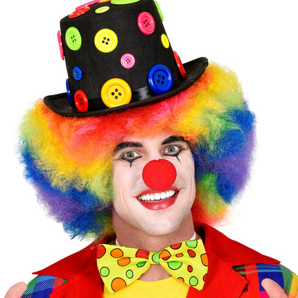 Widmann SRL Hoge hoed clown met knopen