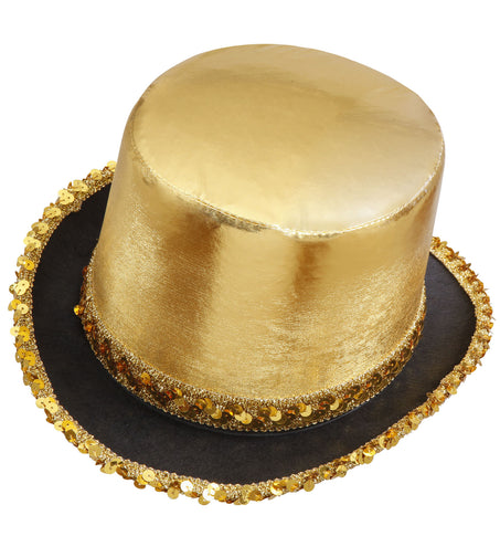 Widmann SRL Hoge hoed goud met pailletten beslag