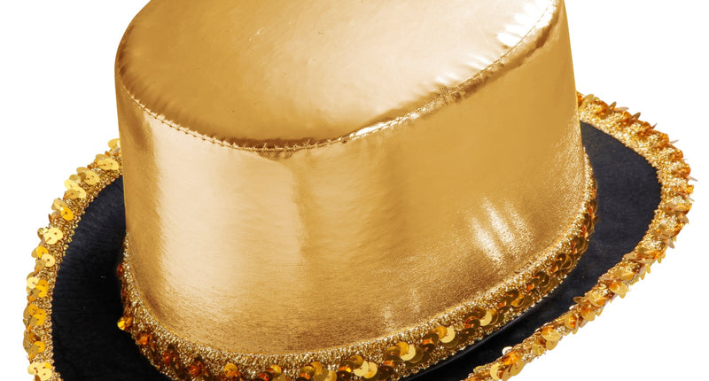 Widmann SRL Hoge hoed goud met pailletten beslag