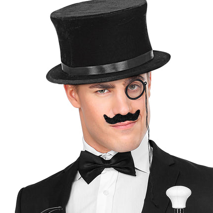 Widmann SRL Hoge hoed inklapbare fluweel zwart