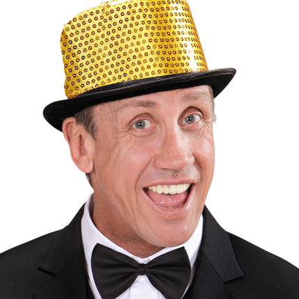 Widmann SRL hoge hoed pailletten goud