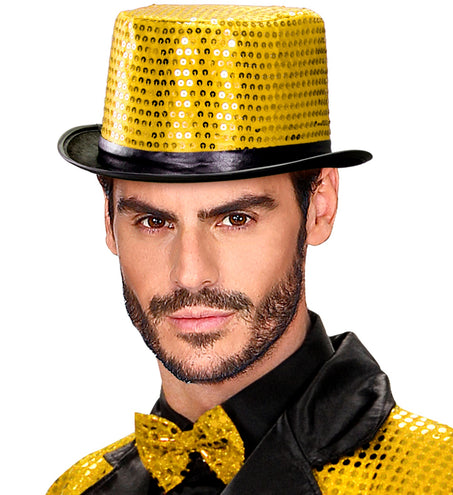 Widmann SRL hoge hoed pailletten goud